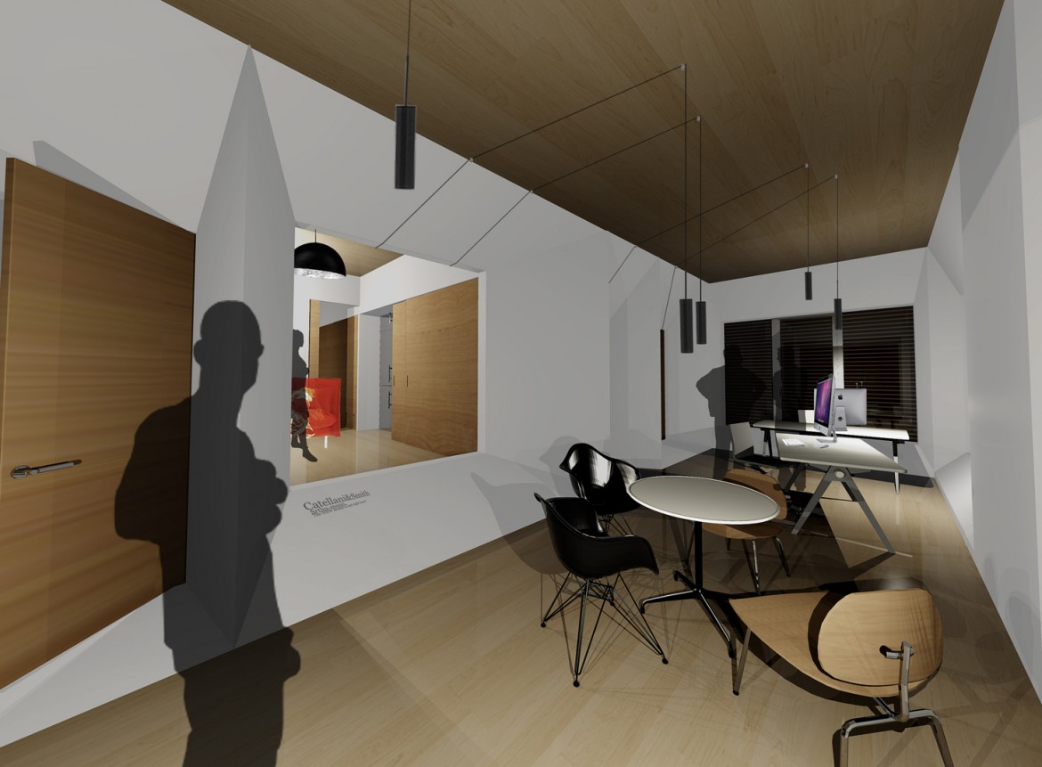 Vista interior del estudio / vivienda